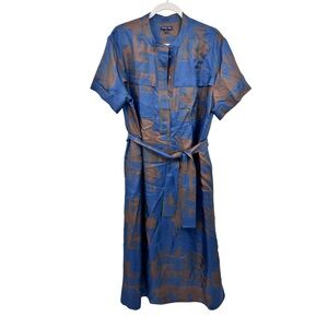 Soeur Thailand abstract print silk belted midi dress